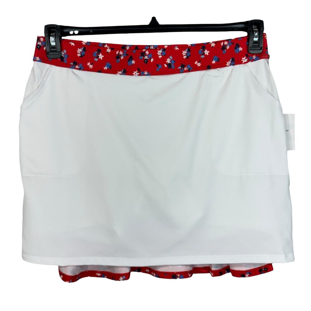 Belyn Key Large Ruffled Skort Pull-On Stretch Floral Pockets UPF 50+ Tennis Golf